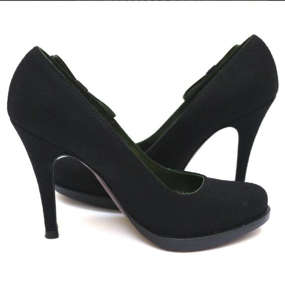 Louis Vuitton Black Wool Felt Beaded Bow Pumps Size 36.5 or 6.5 - Picture 8 of 15